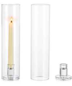 NUPTIO Glaszylinder Kerzenhalter für Hochzeiten und Party-Dekor_satzerfinder-Satzvon2_klarer_Gläser_Schatten_Aussenschut