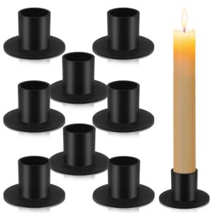 8 Stück SchwarzVintage Matt Kerzenhalter, Kegelkerzenhalter, Teelichthalter Metall, Kerzenhalter für Hochzeit Weihnachte