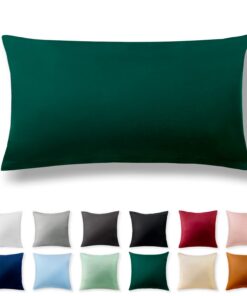 Renforcé Kissenbezug Forest Green - Superweicher 100% Baumwolle, Reißverschluss, 40x80 cm