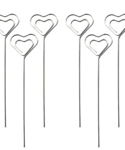 Metall Fotohalter Silber, 6 Pcs für Party Geburtstag Hochzeit, Kartenhalter Herzform 13 x |2 cm