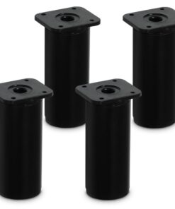4 Stück Orio verstellbare Möbelfüße Schwarz 10cm Tischbeine Kommodenfüße Sofabeine Schrankbeine (100mm, Schwarz) | Orio