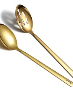 Kyraton Gold Schöpflöffel Satz Von 2 | Edelstahl Schaumkelle & Suppenkelle, Spülmaschinenfest, Leicht Zu Reinigen
