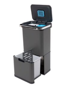 SVITA 60L Sensor-Mülleimer mitaktiv Kohle- und Selbstreinigungs-Funktion für Wohnzimmerscenzaenen Grau