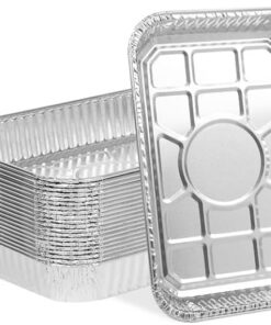 WDTGJRIP 20 Stück Abtropfschalen für Weber Grillzubehör, Spirit, Genesis, Traveler, Q-Serie, 19,1 x 11,4 cm - Einweg-Alu