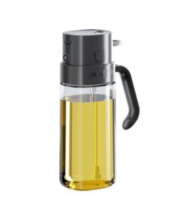 Ölsprüher für Kochen und Salatbraten 2 In 1 Olivenöl Spender (Black)