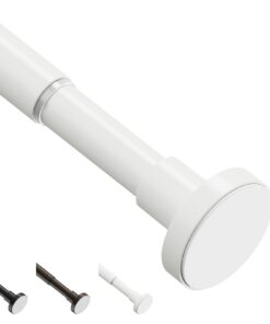 WELDUN Teleskopstange ohne Bohren für Badezimmer und Kleiderschrank - Φ25mm Spannstange 48-67CM Weiss - Ideal für Fenste