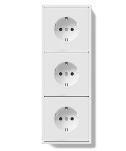 Schuko Steckdose EU-Standard 16Amp für Wohnungsinneinstallation, Weiß 80 * 220mm mit Krallen und Federkraftklemme