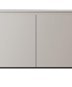 Selsey Kommode Schrank Aufbewahrungsschrank 100 cm 2 Türen 4 Fächer Taupe Schwarze Beine Bemmi