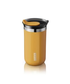 WACACO Octaroma Lungo Vakuumisolierte Kaffeebecher - Edelstahl, Doppelwandig, 10 fl oz (300ml), Trinkdeckel, Gelb - Warm