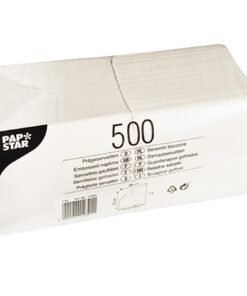 PAPSTAR Weißliche Servietten 330x330 mm für Familie und Gäste