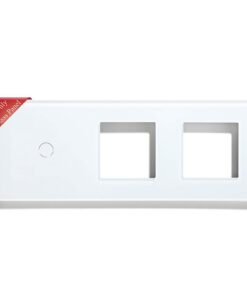 BSEED Lichtschalter und Steckdoseglasrahmenkombination Weiß 228x86mm DIY Doppelt Frame