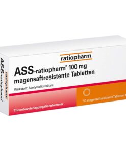 ASS Ratiopharm + Magensäfte + 100 mg + Erwachsene + Nach Heimkonsultation + Naturgeschmack + 50 Tabletten