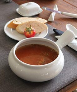 Holst Porzellan Suppentasse Tessin mit Henkel 0,65 l Weiß 4er Set SU 055