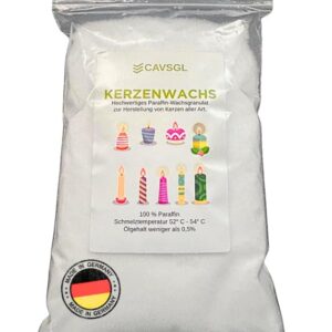 Kerzenwachs Granulat - Paraffin Wachsgranulat - für Hobby Kerzenmacher - Made in Germany - CAVSGL Kerzenwachs Granulat