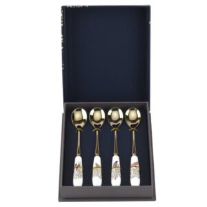Sara Miller London Portmeirion Home & Gifts Chelsea Teelöffel 4er-Set, Keramizieren, Essensservieren, Küche,Design und Q