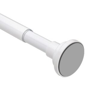 25mm Weisse Gardinenstange für Duschvorhänge,Perfect für Badezimmer,ohne Bohren, rasch einstellbar, 180cm | 25mm Telesk