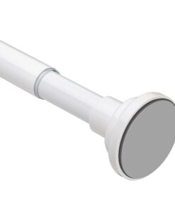 25mm Weisse Gardinenstange für Duschvorhänge,Perfect für Badezimmer,ohne Bohren, rasch einstellbar, 180cm | 25mm Telesk