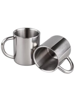 PIQIUQIU Isolierte 220ml Edelstahl-Kaffeetassen 2 Stück für Zeltpartys und Wanderungen Heiß- und Kaltgetränke haltend