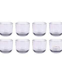 pajoma® Teelichter Kerzengläser Grauglas - Dekoration Party Geburtstag Urlaub