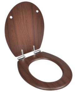 Toilettensitz MDF mit Absenkautomatik, Designklodeckel, Braun | Wc Sitz mit Absenkautomatik, moderner Design Look, Brau