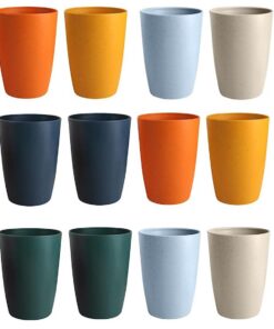 Latern 12 Stück wiederverwendbare Plastikbecher | Kinder | Küche & Partys | Spülmaschinenfest | 360ml | Langlebig | BBQ