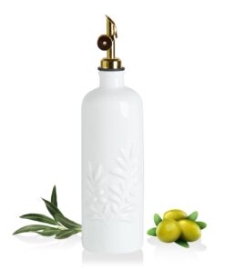Sweejar Home 530 ml Ölspender mit Schwerkraftausguss, Keramik-Ölflasche für Evoo, Essigbehälter und Sojasauce, 1 Stück (