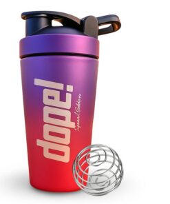 Fitness-Shaker Greenscaping Dope! Metall Edelstahl 700ml mit Druckverschluss für Sportler | Edelstahl Fitnessshaker Sun