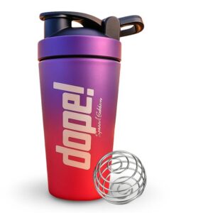 Fitness-Shaker Greenscaping Dope! Metall Edelstahl 700ml mit Druckverschluss für Sportler | Edelstahl Fitnessshaker Sun