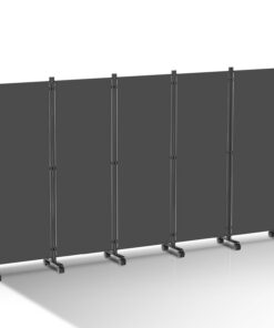 AnsoB RCA Anthrazit 5-teiliger Rollenparavent, Balkonsichtschutzwand, leicht installierbar 284x181x30cm