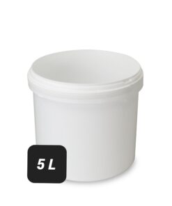 Trevendo 5 Liter Eimer with Deckel und Kunststoffgriff - Lebensmittelrein - luftdicht - stabil - stapelbar - Für sichere