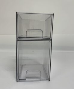 Vtopmart 2-Schubladen Klare Aufbewahrungsbox, Anti-Rutsch Schminktisch Organizer für Badezimmer & Schreibtisch
