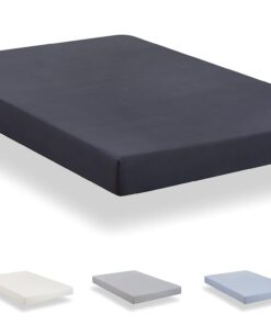 Todocama Spannbettlaken aus gebürsteter Mikrofaser –-extra weich- für Betten -Dunkelgrau 120x190/200 cm