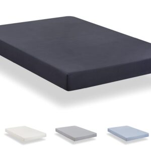 Todocama Spannbettlaken aus gebürsteter Mikrofaser –-extra weich- für Betten -Dunkelgrau 120x190/200 cm