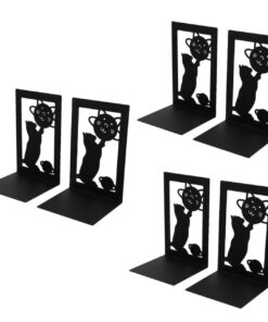 DIYEAH Cool Buchstützen Für Schreibtisch Und Bücherregal - 2 Stück Eisen Black 2 Stück * 3