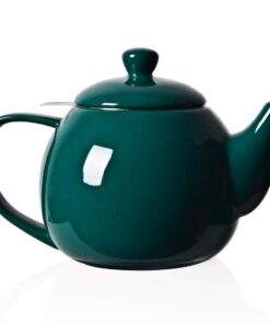Sweejar Porzellan-Teekanne mit Jade-Farbton, magnetgesteuerter Edelstahl-Teesiebeinschiebung, 850 ml, für Weihnachts-Ges