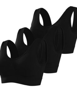 Memoryee Sport BH für Damen mit Großem Busen Starker Halt und Push-Up Funktion 3er Pack Set für Joggen, Yoga und Laufen