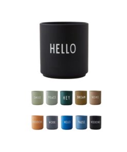 Design Letters Lieblingsbecher HELLO Porzellan | Geschenke für Frauen & Männer | Tasse mit Spruch 250ml