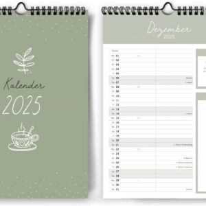 Kalender für Zwei 2025 I 20 x 32 cm I 2 Spalten I Partnerkalender 2024 als Monatskalender I Extraseiten für die Urlaubsp