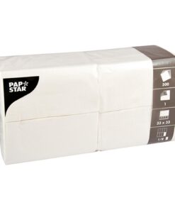 Papstar 1 Karton 10x500weiße Servietten 1-lagig 1/8-Falz 33 cm x 33 cm für Haus und Gäste