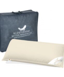 Klosterdorf Bettenmanufaktur Premium Bio Dreikammer Kopfkissen 'nobel' - 40x80 cm - 500 Gramm - Handarbeit aus Deutschla