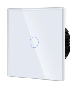 BSEED Dimm-Schalter für LED-Lampen - Touch Lichtschalter aus Glas - 1 Fach 1 Weg - Weiß
