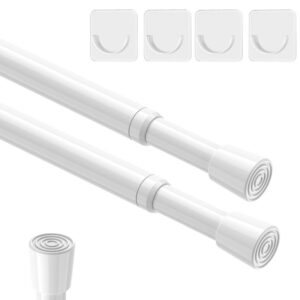Aizesi Weiss Bohrenlose Teleskopstange 68-100cm, Verstellbare Klemmstange für Vorhänge, Carbonfree Certified für Küche