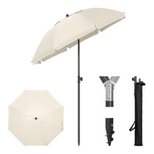 Laneetal Sonnenschirm Strand UV-Schutz UPF 50+ für Garten und Strand mit Tragetasche