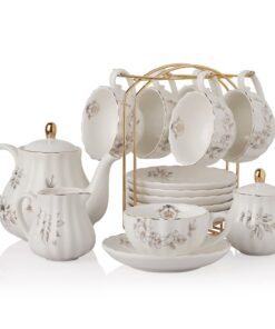 Sweejar Home Teeservice Royal Family Porzellan 22 Stück für 6 Personen Morgenglorreich