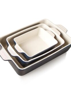 Sweejar Home Keramik-Backformen-Set Marineblau Kochen für Küchen und Bankette 30x20x7 cm Rechteckige Auflaufformen Lasag
