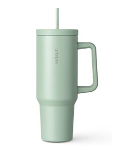 Vinsun Thermobecher 1200ml - Edelstahl, doppelwandig isoliert - Kaffee, Tee, Eiskaffee für Auto, Uni - 40oz mit Strohhal