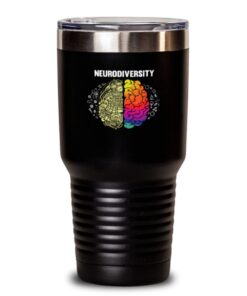 Edelstahl isolierter Tumbler 30 oz | Lustig für Autismus und Neurodiverse | Tumbler 30 oz Edelstahl | Isoliert und lust