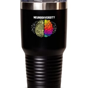Edelstahl isolierter Tumbler 30 oz | Lustig für Autismus und Neurodiverse | Tumbler 30 oz Edelstahl | Isoliert und lust