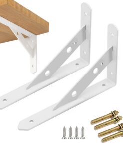 Schwerlast-Träger Regalhalterungen Metall Weiss für Wandregale (20x12x|5CM)