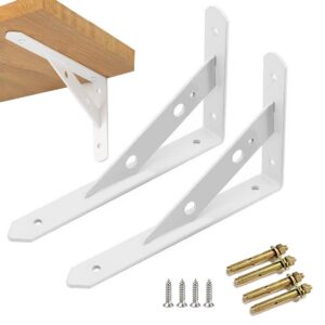 Schwerlast-Träger Regalhalterungen Metall Weiss für Wandregale (20x12x|5CM)